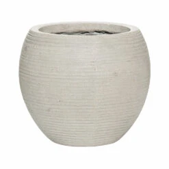 HousePlants Shop 33 Abby Ball Plant Pot - Ridged Cement