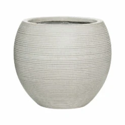 Abby Ball Plant Pot - Ridged Cement -HousePlants Shop 6FSTRICA4
