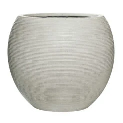Abby Ball Plant Pot - Ridged Cement -HousePlants Shop Abby Ball Plant Pot Ridged Cement 51.5x44.5cm