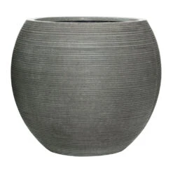 Abby Ball Plant Pot - Ridged Dark Grey -HousePlants Shop Abby Ball Plant Pot Ridged Dark Grey 51.5x44.5cm
