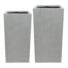 Amfa Tall Square Planters - Set Of 2 - Grey 1 Amfa Tall Square Planters - Set Of 2 - Grey -HousePlants Shop Amfa Tall Square Planters Set of 2 Grey