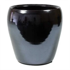 Amora Plant Pot - Anthracite Mirror -HousePlants Shop Amora Plant Pot Anthracite Mirror 21x21cm