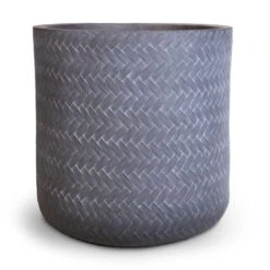Angle Cylinder Plant Pot - Grey -HousePlants Shop Angle Cylinder Plant Pot Grey 24x24cm
