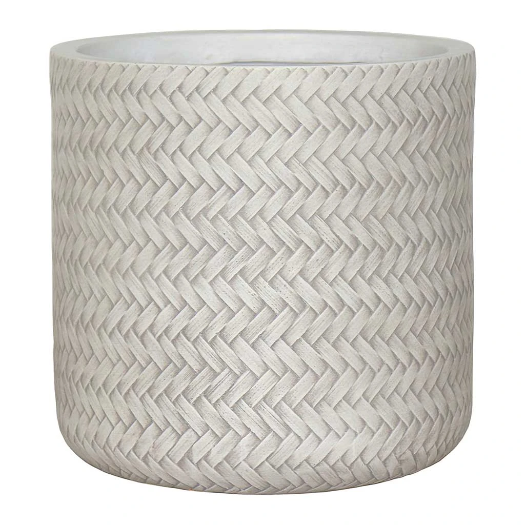 Angle Cylinder Plant Pot - White 3 Angle Cylinder Plant Pot - White