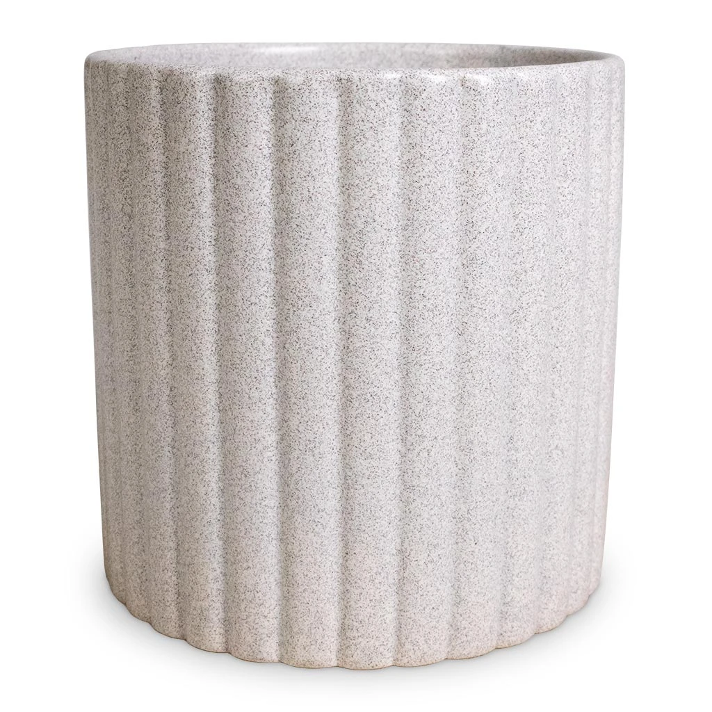 Azalea Ribbed Plant Pot - Speckled Grey Stone 3 Azalea Ribbed Plant Pot - Speckled Grey Stone