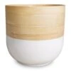 Bamboo Plant Pot - White -HousePlants Shop Bamboo Plant Pot White 23x23cm