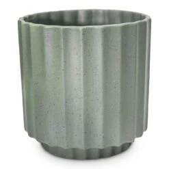 Bourton Scalloped Plant Pot - Sage -HousePlants Shop Bourton Scalloped Plant Pot Sage 18 x 18cm