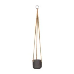Charlie Hanging Plant Pot - Black Washed -HousePlants Shop Charlie Hanging Plant Pot Black Washed Small