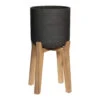 Charlie Plant Pot - Tall Stand - Black Washed -HousePlants Shop Charlie Plant Pot Tall Stand Black Washed