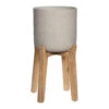 Charlie Plant Pot - Tall Stand - Grey Washed 1 Charlie Plant Pot - Tall Stand - Grey Washed -HousePlants Shop Charlie Plant Pot Tall Stand Grey Washed