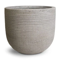Cody Plant Pot - Ridged Cement -HousePlants Shop Cody Plant Pot Ridged Cement 28x25cm