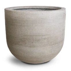 Cody Plant Pot - Ridged Cement -HousePlants Shop Cody Plant Pot Ridged Cement 35x31cm