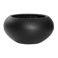 Cora Natural Bowl Planter - Black -HousePlants Shop Cora Natural Planter Black 47x25.5cm