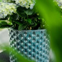 Dion Planters - Set Of 3 - Ocean Blue -HousePlants Shop Dion Planter Ocean Blue Diamond Pattern