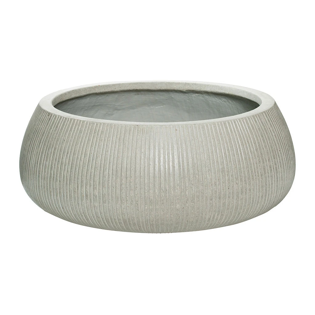 Eileen Plant Bowl - Ridged Cement 8 Eileen Plant Bowl - Ridged Cement - Image 6