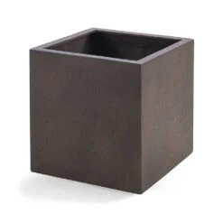 Grigio Cube Planter - Rusty Iron Concrete