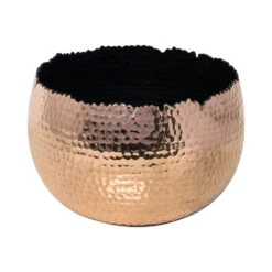 Hammered Bowl - Copper With Black -HousePlants Shop Hammered Bowl Copper Black19cm