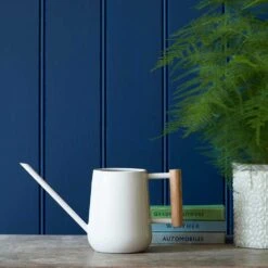 Indoor Watering Can 0.7L - Stone With Beech Handle -HousePlants Shop Indoor Watering Can 0 7L Stone Beech HandleLS1