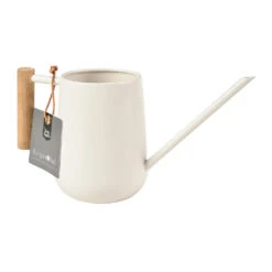 Indoor Watering Can 0.7L - Stone With Beech Handle -HousePlants Shop Indoor Watering Can 07L Stone Beech Handle