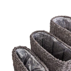 Isaac Plant Baskets - Set Of 3 - Oval - Black -HousePlants Shop Isaac Plant Baskets Set of 3 Round Black 5