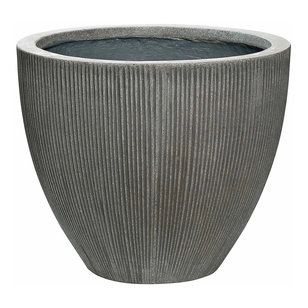 Jesslyn Plant Pot - Ridged Dark Grey 3 Jesslyn Plant Pot - Ridged Dark Grey