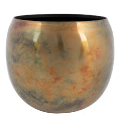 Kian Metal Plant Pots - Set Of 3 - Large - Sky Burn -HousePlants Shop Kian Metal Plant Pots Set of 3 Large Sky Burn Single