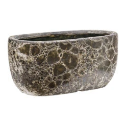 Lava Oval Relic Plant Bowl - Black -HousePlants Shop Lava Oval Relic Plant Bowl Black 38x24x19cm