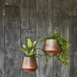 Soho Hanging Plant Pot - Aged Copper -HousePlants Shop Lifestyle Soho Hanging Plant Pot Aged Copper 19x15cm