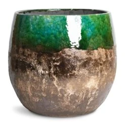 Lindy Plant Pot - Black Green -HousePlants Shop Lindy Plant Pot Black Green 30x25 1