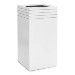 Line-Up Tall Square Planter - Matt White 9 Line-Up Tall Square Planter - Matt White -HousePlants Shop Line Up Tall Square Planter Matt White 38x38x75cm