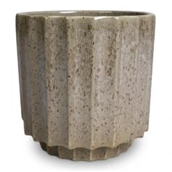 Lugano Scalloped Plant Pot - Green -HousePlants Shop Lugano Scalloped Plant Pot Green 16x16cmcopy