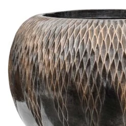 Luxe Lite Comet Globe Planter - Bronze -HousePlants Shop Luxe Lite Comet Globe Planter Bronze Close Up