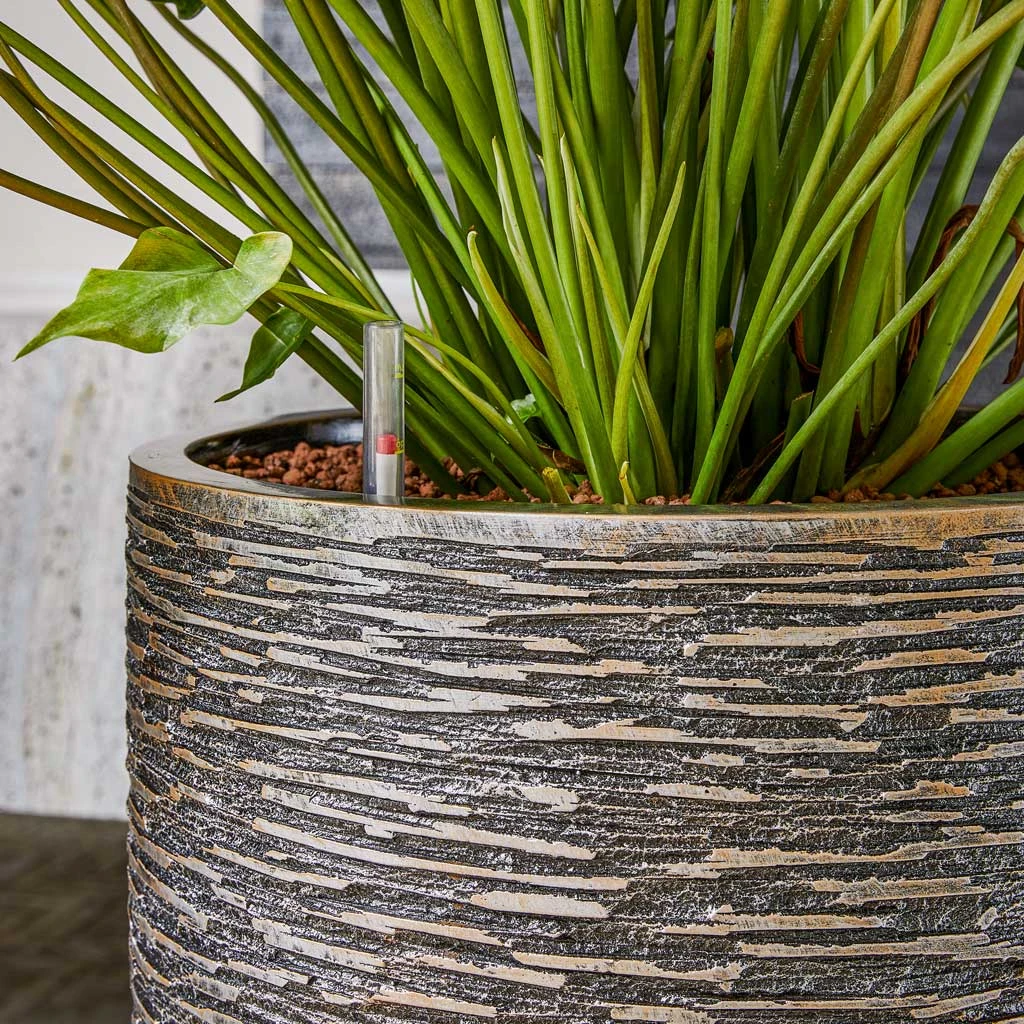 Luxe Lite Wrinkle Cylinder Planter - Bronze 4 Luxe Lite Wrinkle Cylinder Planter - Bronze - Image 2