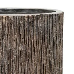 Luxe Lite Waterfall Cylinder Planter - Bronze -HousePlants Shop Luxe Lite Waterfall Cylinder Planter Bronze Close Up