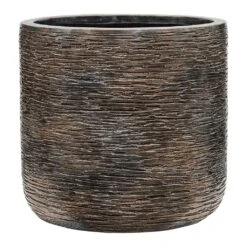 Luxe Lite Wrinkle Cylinder Planter - Bronze 18 Luxe Lite Wrinkle Cylinder Planter - Bronze -HousePlants Shop Luxe Lite Wrinkle Cylinder Planter Bronze Large