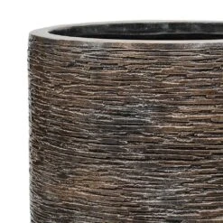 Luxe Lite Wrinkle Cylinder Planter - Bronze 21 Luxe Lite Wrinkle Cylinder Planter - Bronze -HousePlants Shop Luxe Lite Wrinkle Cylinder Planter Bronze Texture