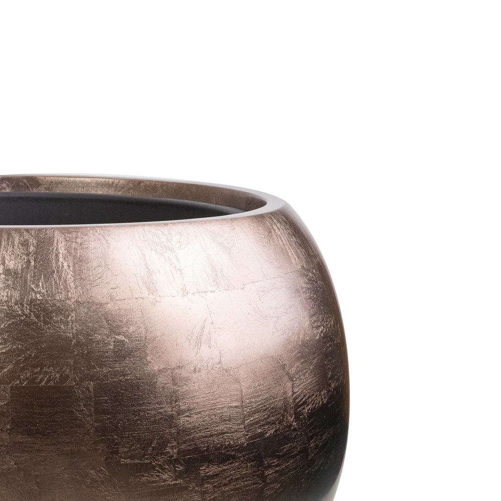 Metallic Globe Plant Pot - Matt Coffee 5 Metallic Globe Plant Pot - Matt Coffee - Image 3