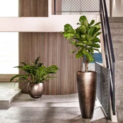 Metallic Partner Planter - Matt Coffee 12 Metallic Partner Planter - Matt Coffee -HousePlants Shop Metallic Silver leaf Globe Elevated Matt Coffee Metallic Silver leaf Partner Matt Coffee
