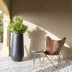 Nax Natural Tall Planter - Black -HousePlants Shop Nax Natural Tall Planter Black 3