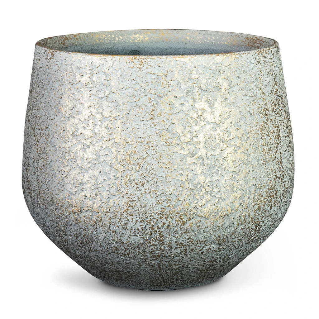 Noor Plant Pot - Metallic Grey 3 Noor Plant Pot - Metallic Grey