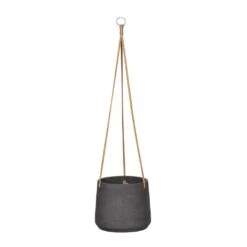 Patt Hanging Plant Pot - Black Washed 25 Patt Hanging Plant Pot - Black Washed -HousePlants Shop Patt Hanging Plant Pot Black Washed Large