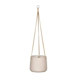 Patt Hanging Plant Pot - Grey Washed -HousePlants Shop Patt Hanging Plant Pot Grey Washed Large