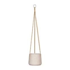 Patt Hanging Plant Pot - Grey Washed -HousePlants Shop Patt Hanging Plant Pot Grey Washed Small