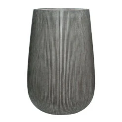 Patt High Plant Vase - Ridged Dark Grey -HousePlants Shop Patt High Plant Vase Ridged Dark Grey 44x66cm