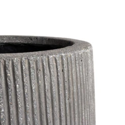 Patt High Plant Vase - Ridged Dark Grey -HousePlants Shop Patt High Plant Vase Ridged Dark Grey SWATCH 1