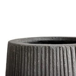 Patt High Plant Vase - Ridged Dark Grey -HousePlants Shop Patt High Plant Vase Ridged Dark Grey SWATCH 2