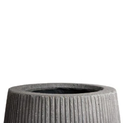 Patt High Plant Vase - Ridged Dark Grey -HousePlants Shop Patt High Plant Vase Ridged Dark Grey SWATCH 4