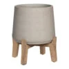 Patt Plant Pot - Low Stand - Grey Washed -HousePlants Shop Patt Plant Pot Low Stand Grey Washed