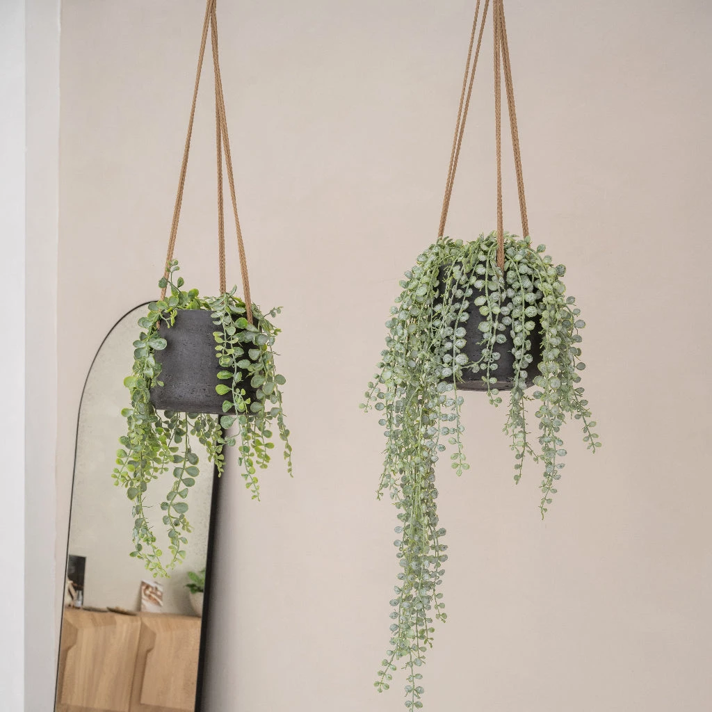Patt Hanging Plant Pot - Black Washed 4 Patt Hanging Plant Pot - Black Washed - Image 2