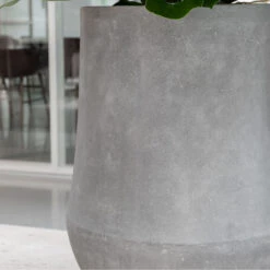 Polystone Coated Darcy Planter - Raw Grey -HousePlants Shop PolystoneCoatedDarcyPlanter RawGrey 1